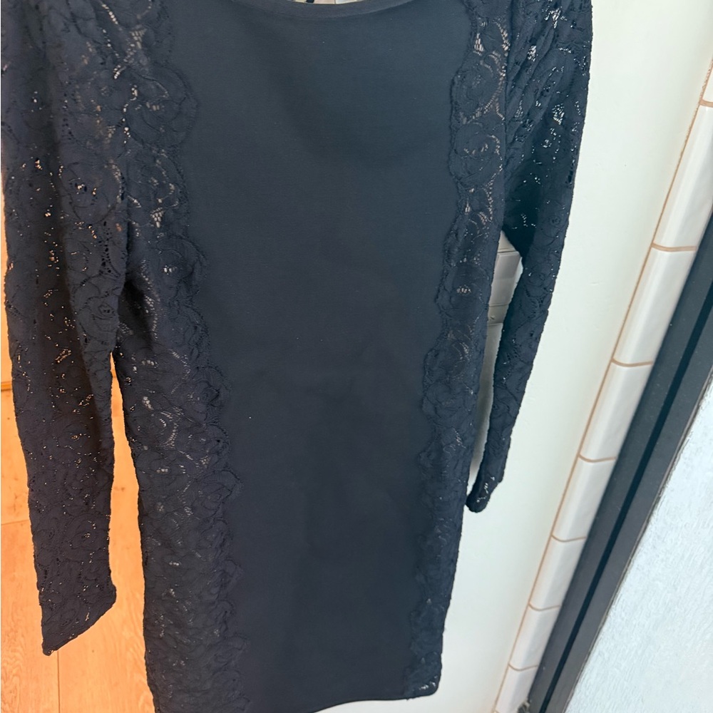 Tracy Reese Black Long Sleeve Sheath Dress